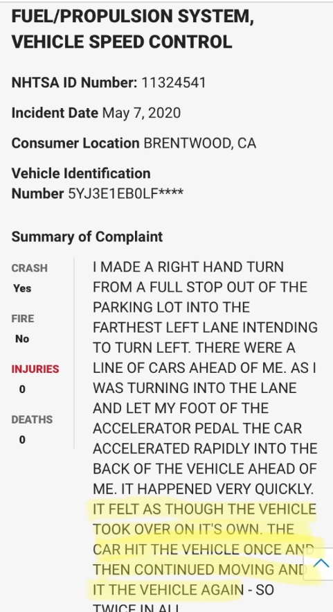 PHOTO Tesla Owners Car Accelerated On It's Own Causing Accident In Brentwood California