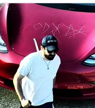 PHOTO Tesla Vandalized In Pontiac Michigan