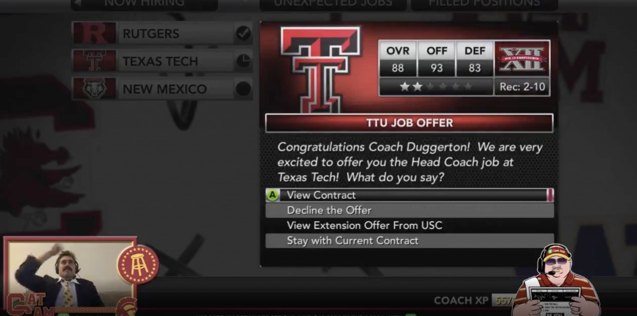 PHOTO Texas Tech Hires Gus Duggerton In NCAA Football Video Game