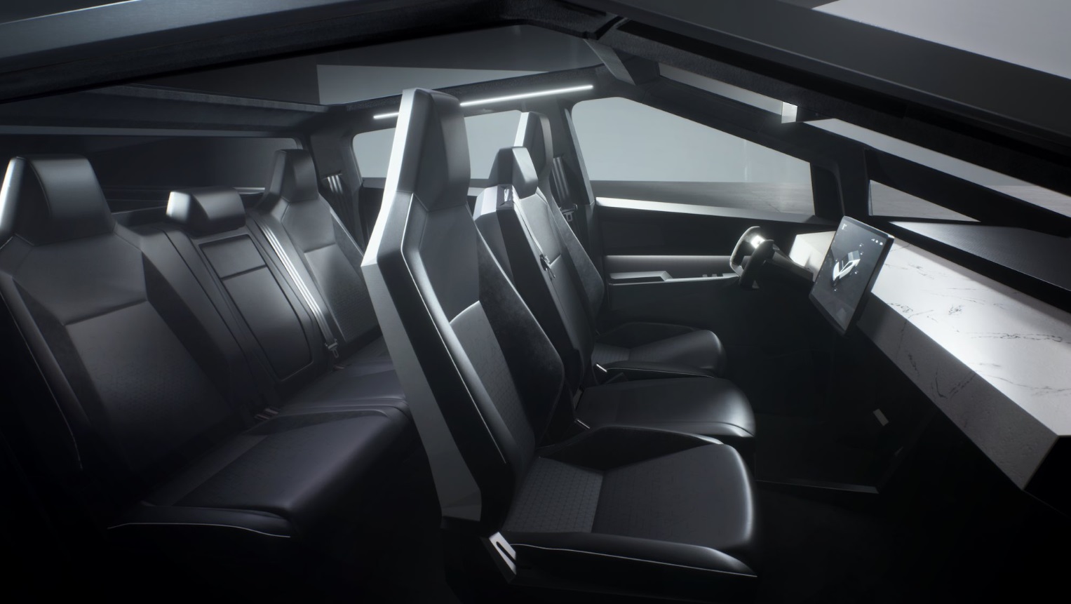 PHOTO The Leather Interior Of Tesla Cybertruck Is Luxurious