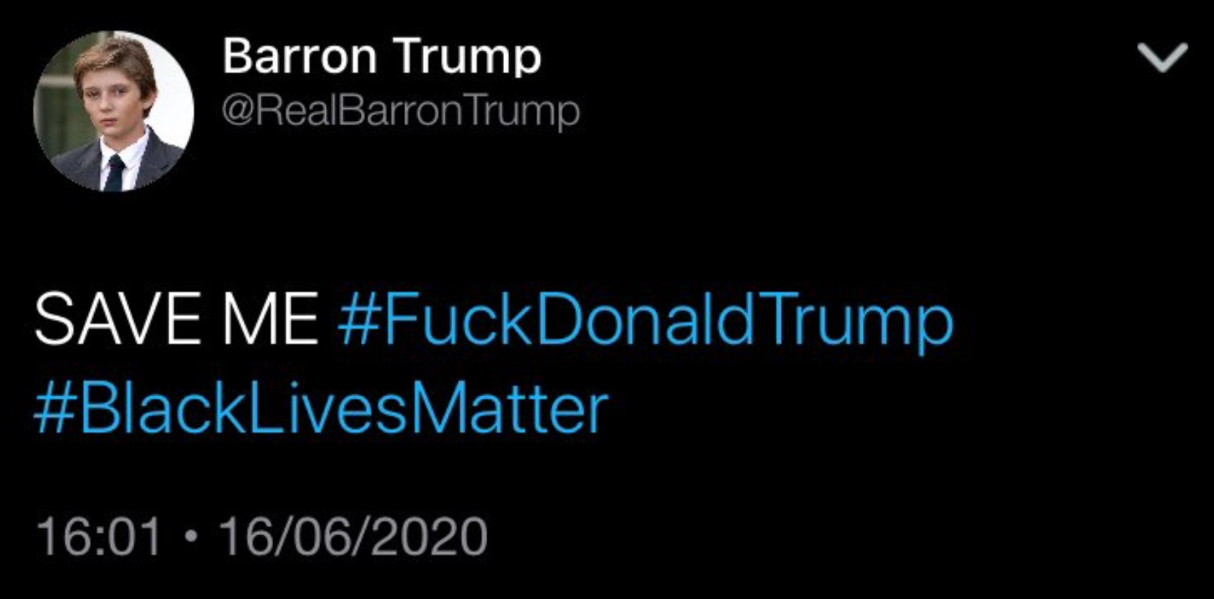 PHOTO Barron Trump Deleted Message Saying Save Me F*ck Donald Trump