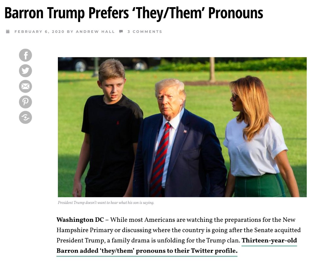 PHOTO Barron Trump Is Nonbinary