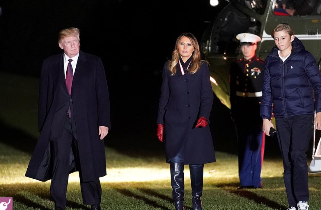 PHOTO Barron Trump Looking At Ground Like Why Me How Did I End Up With This Life