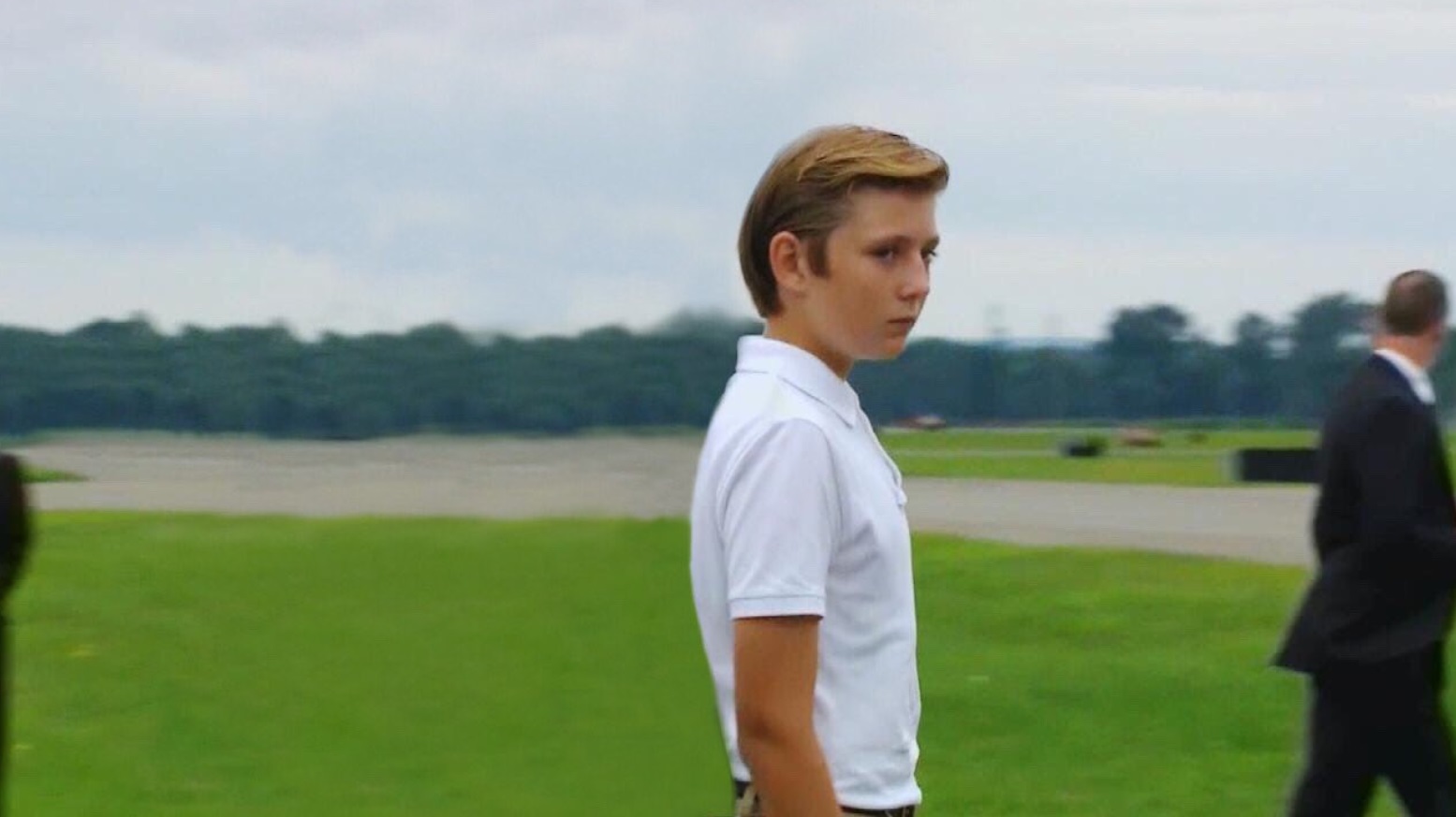 PHOTO Barron Trump Staring Down Reporter