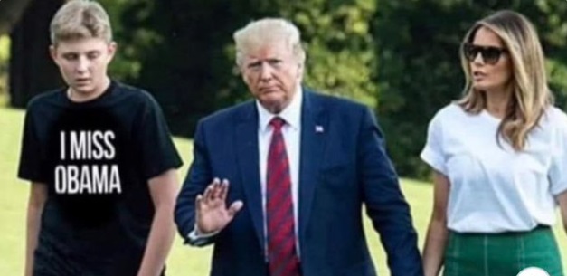 PHOTO Barron Trump Wearing An I Miss Obama T-Shirt