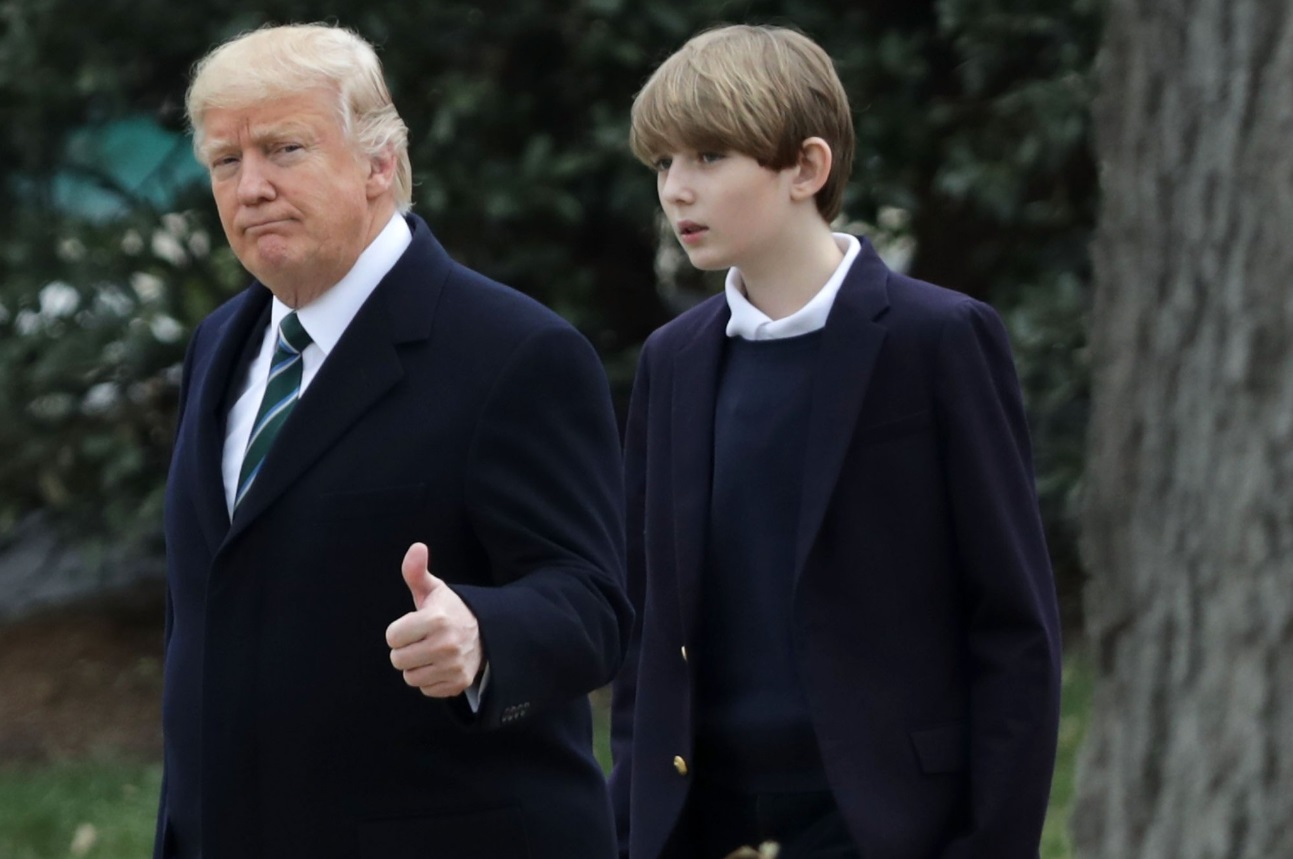 PHOTO Barron Trump With Long Hair