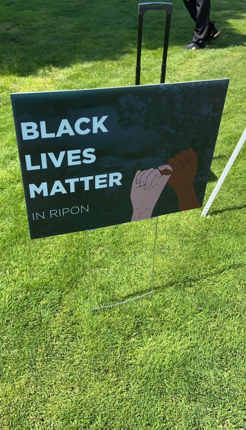 PHOTO Black Lives Matter In Ripon Sign At Mistlin Sports Park Protest