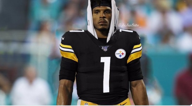 PHOTO Cam Newton In A Pittsburgh Steelers Uniform