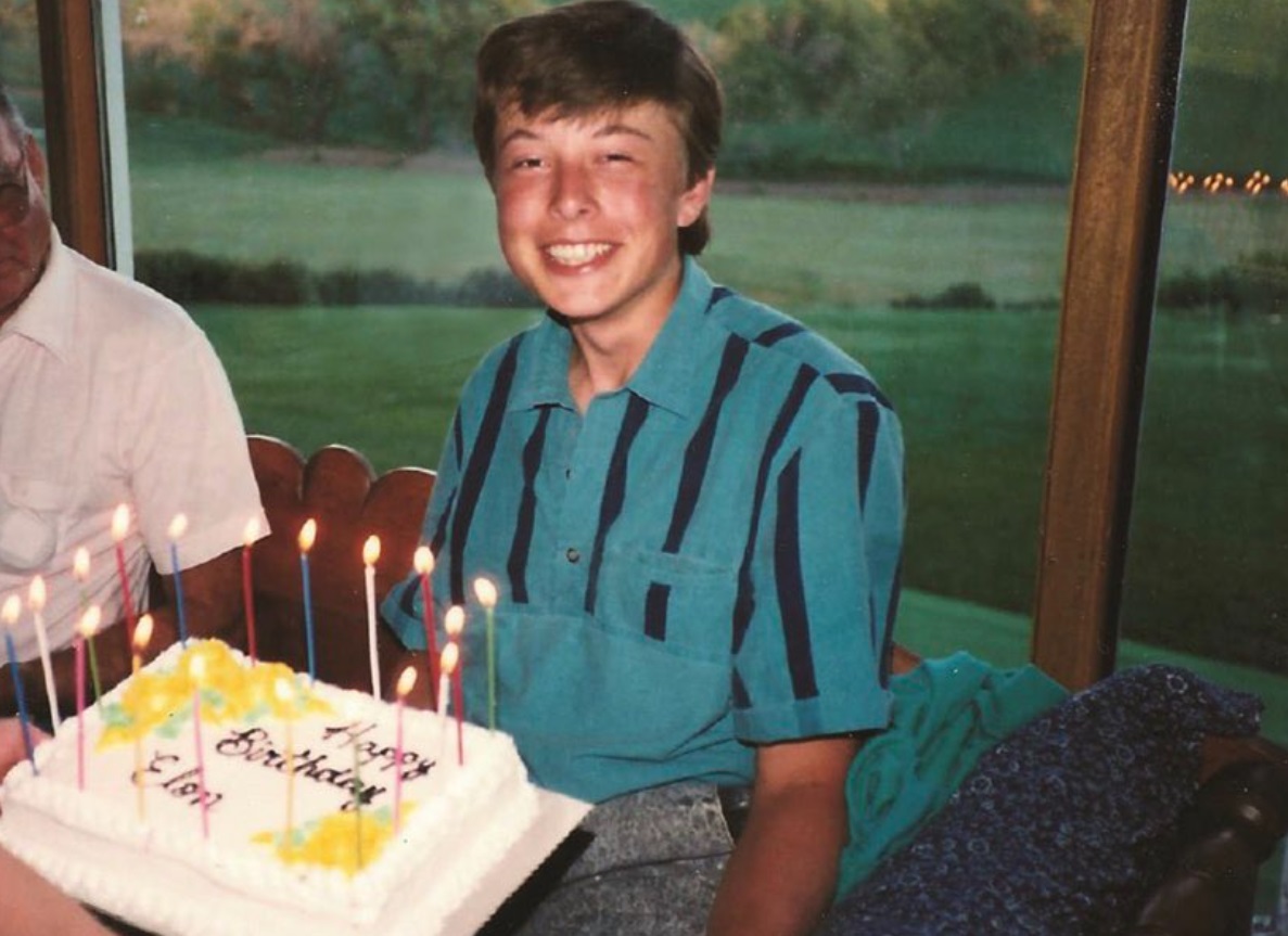 PHOTO Elon Musk Blowing Out Candles On His Cake For His 13th Birthday