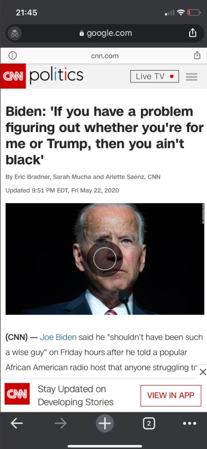 PHOTO Joe Biden Seriously Said You're Not Black If You Have A Problem Figuring Out Whether You're For Me Or Trump