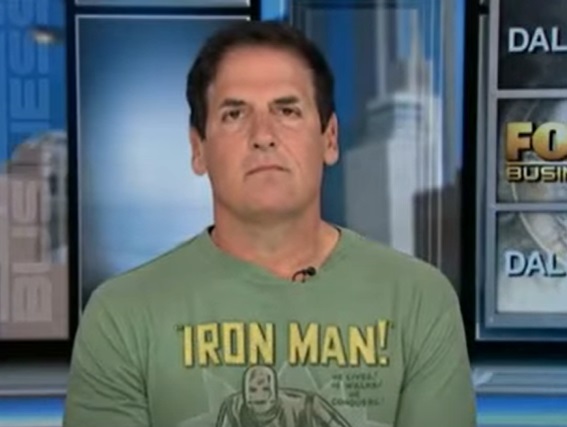 PHOTO Mark Cuban Seriously Wearing An Iron Man T-Shirt On Fox News