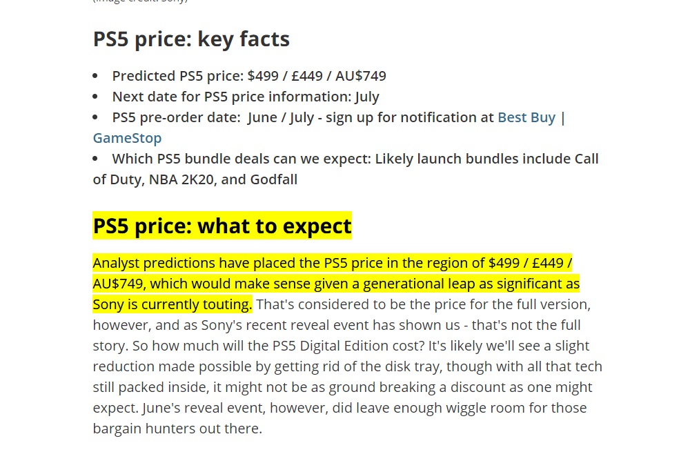 PHOTO PS5 With 850 GB SSD Will Cost $500