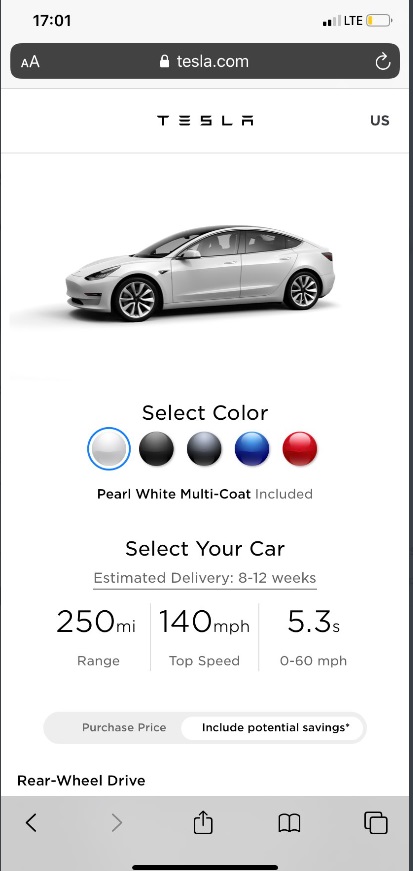 PHOTO Tesla's Estimated Delivery Right Now For Orders In July Is 8-12 Weeks