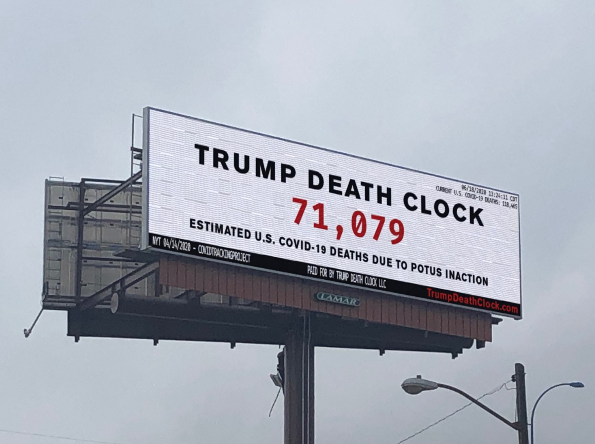 PHOTO Trump Death Clock 71079 Billboard In Oklahoma