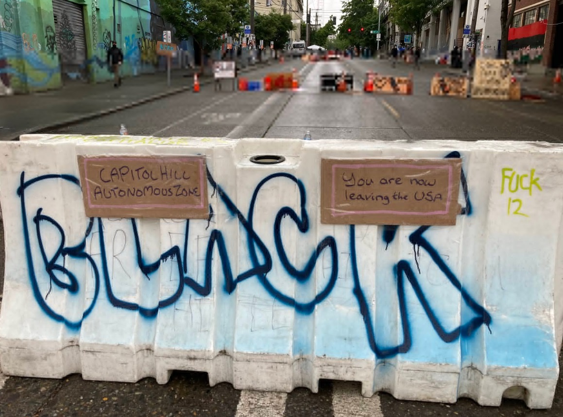 PHOTO You Are Now Leaving The USA Capitol Hill Autonomous Zone Sign In Seattle