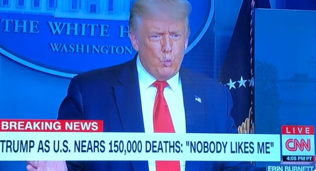 PHOTO CNN Airing Donald Trump While He Says Nobody Likes Me