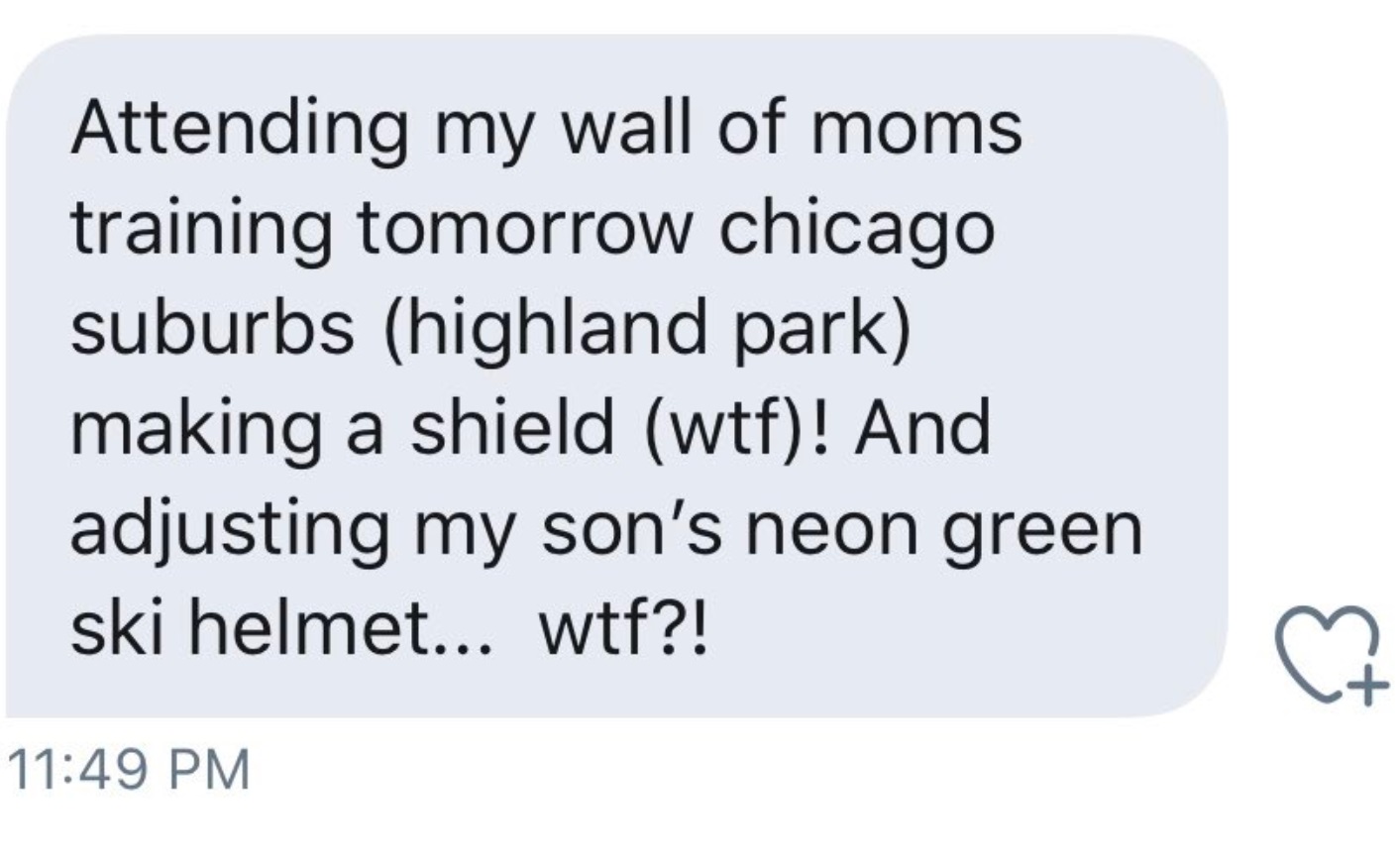 PHOTO Chicago Mom Says She Attending Mom Training To Make A Shield And Her Son Is Adjusting His Neon Green Ski Helmet