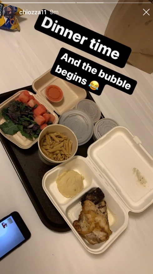 PHOTO Chris Chiozza Got Steak And Potatoes In Orlando Bubble While Troy Daniels Only Got Vegetables