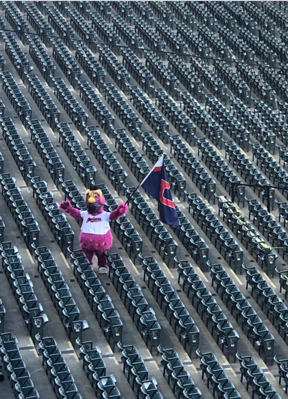 PHOTO Cleveland Indians Mascot All By Himself In The Stands