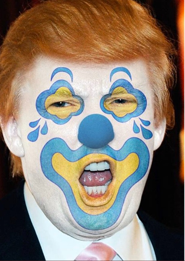 PHOTO Donald Trump With Clown Face Paint All Over His Face