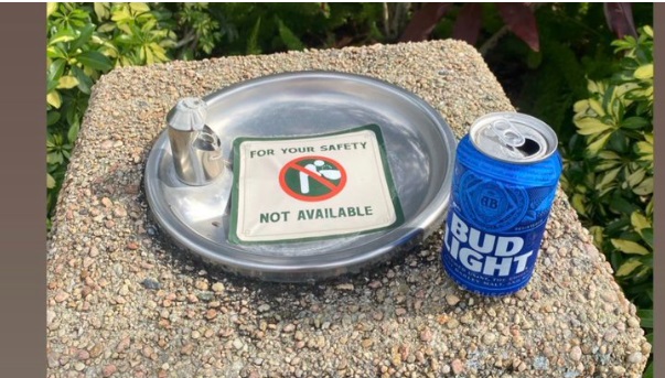 PHOTO Drinking Fountains Banned At Orlando Bubble So Someone Left Bud Light There