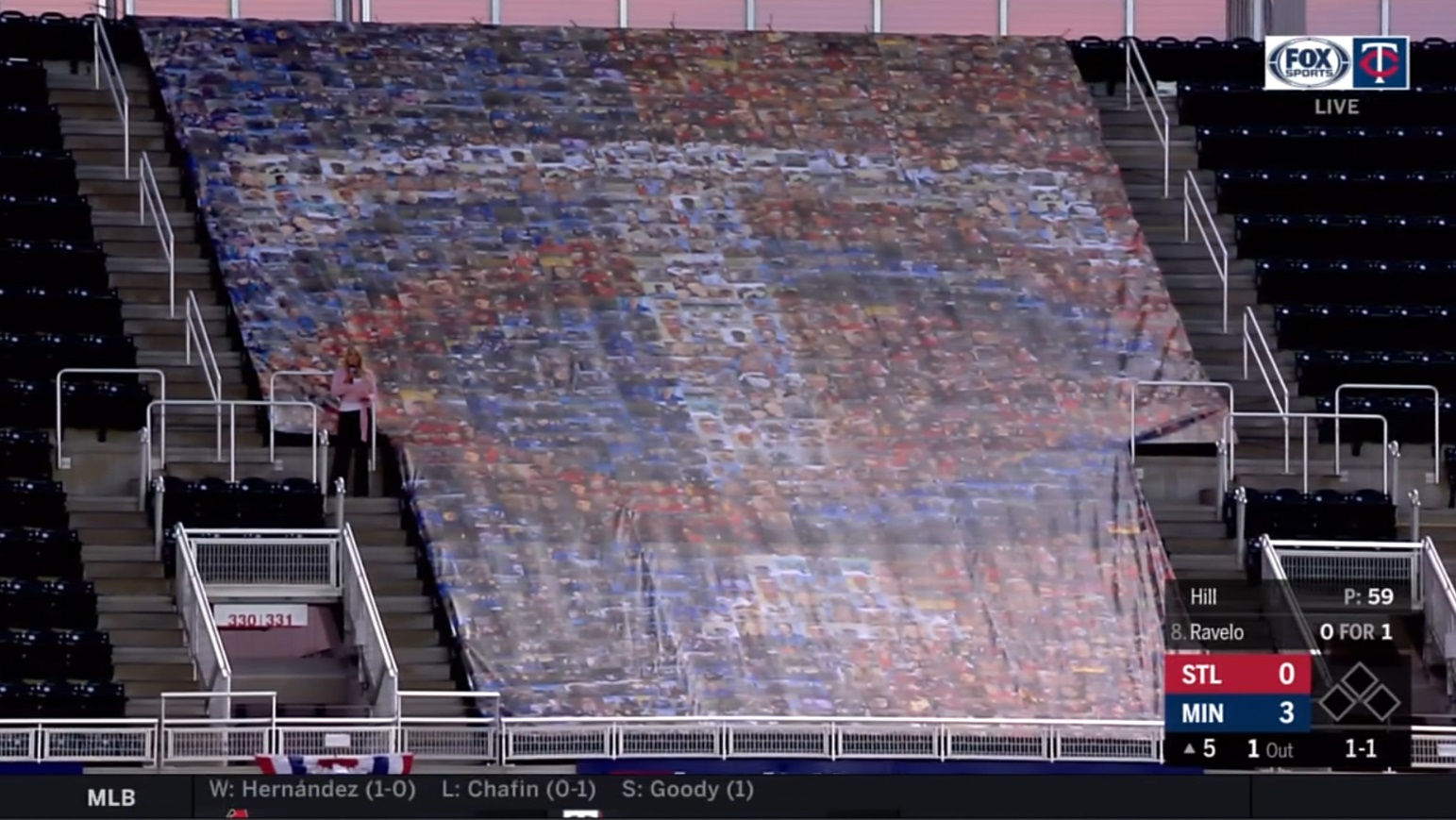 PHOTO Giant Fan Mosiac Made Out Of Fan Photos Into The Minnesota Twins Logo