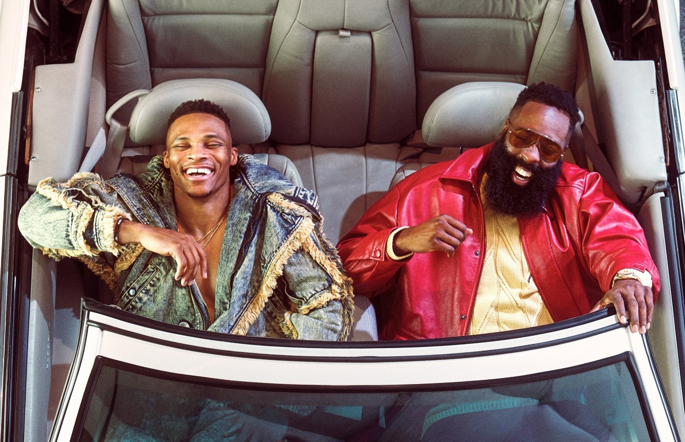 PHOTO James Harden Russell Westbrook Taking A Nap In A Lamboghini With The Top Down
