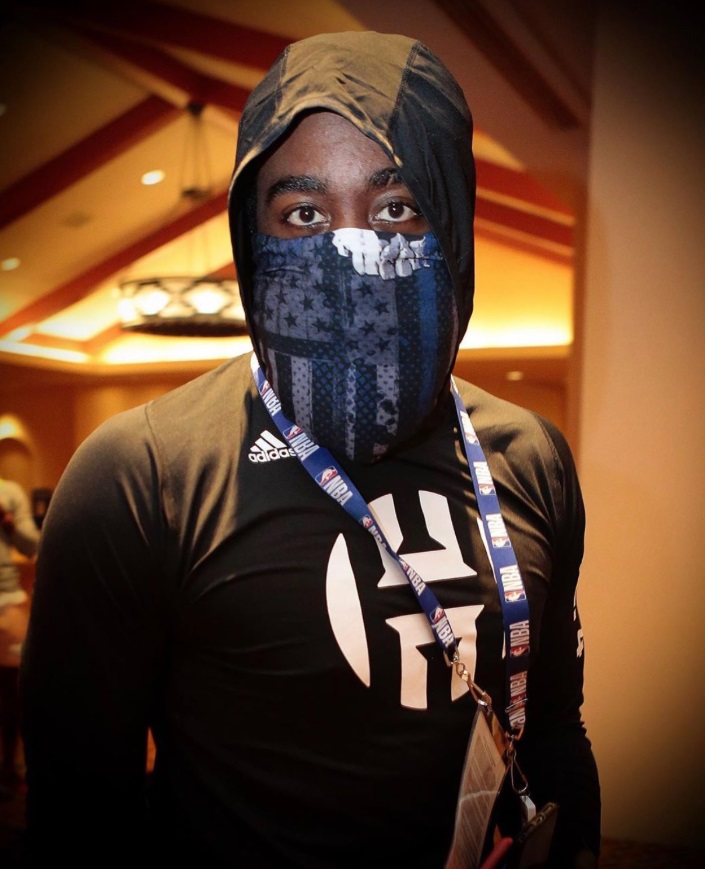 PHOTO James Harden Wearing Blue Lives Matter Face Mask