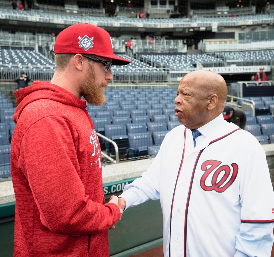 PHOTO John Lewis At A Washington Nationals Game