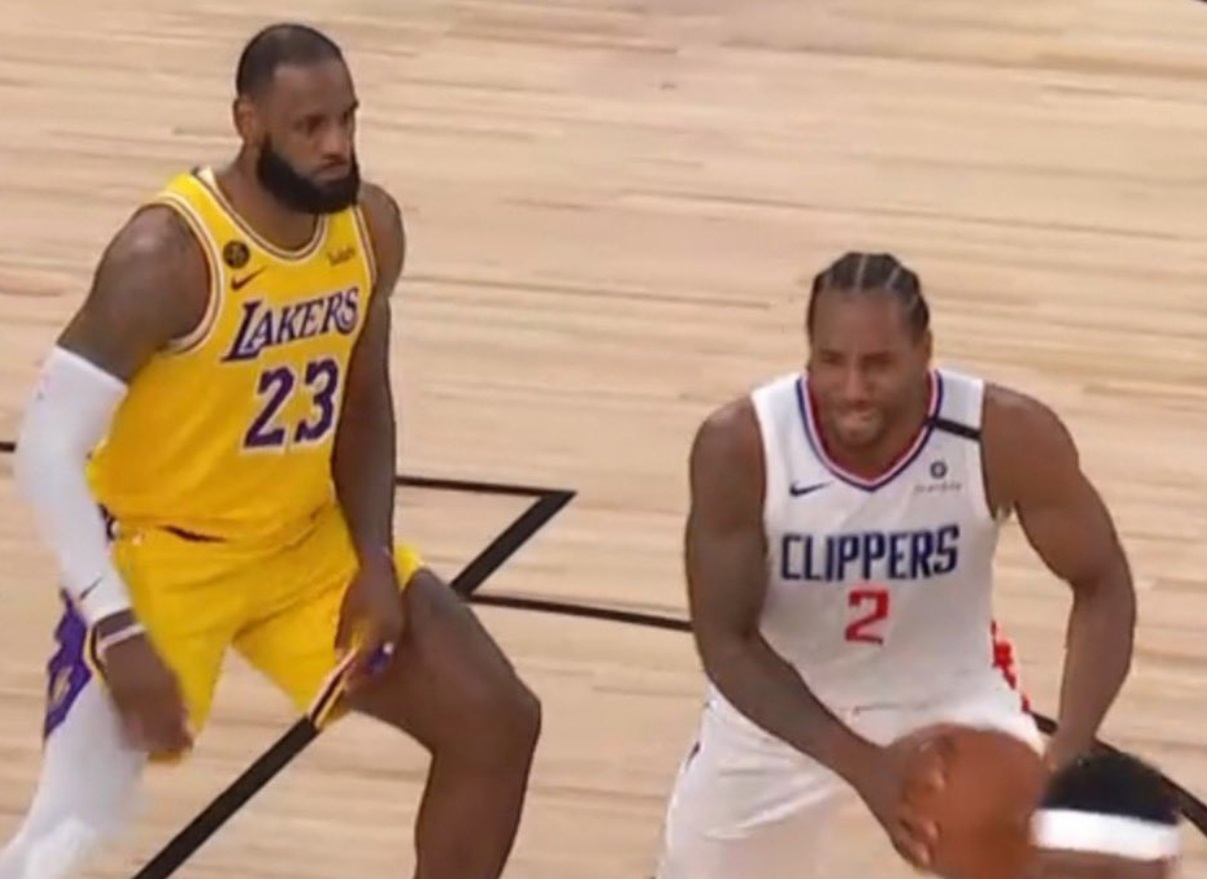 PHOTO Kawhi Leonard Looking Constipated While Lebron Plays Lockdown Defense