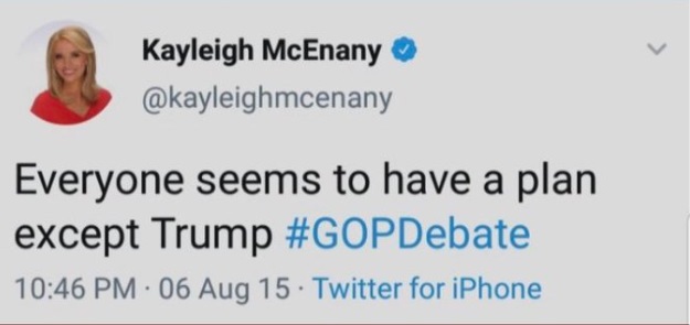 PHOTO Kayleigh McEnany Admitting Donald Trump Has No Plan As President