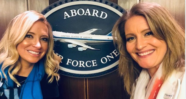 PHOTO Kayleigh McEnany Takes Picture In Front Of Aboard Air Force One Sign