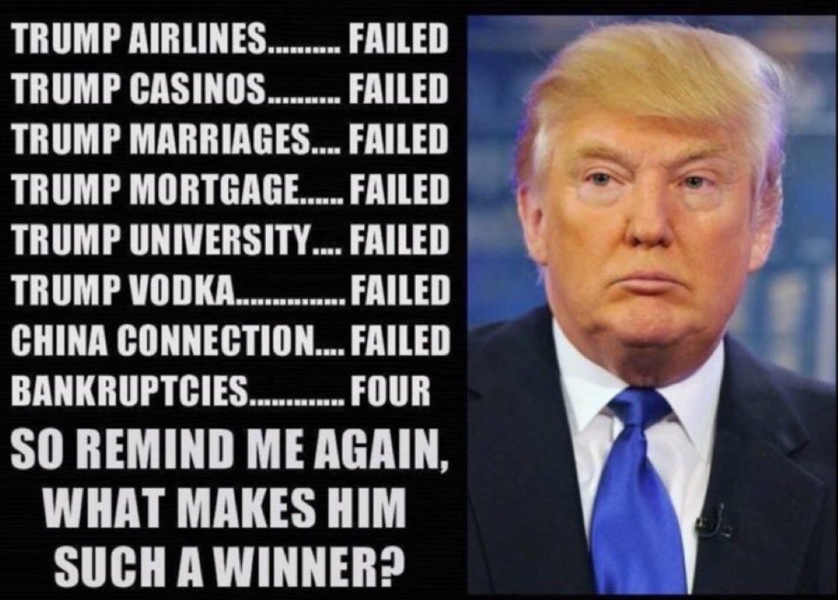 PHOTO List Of Things Donald Trump Has Failed At