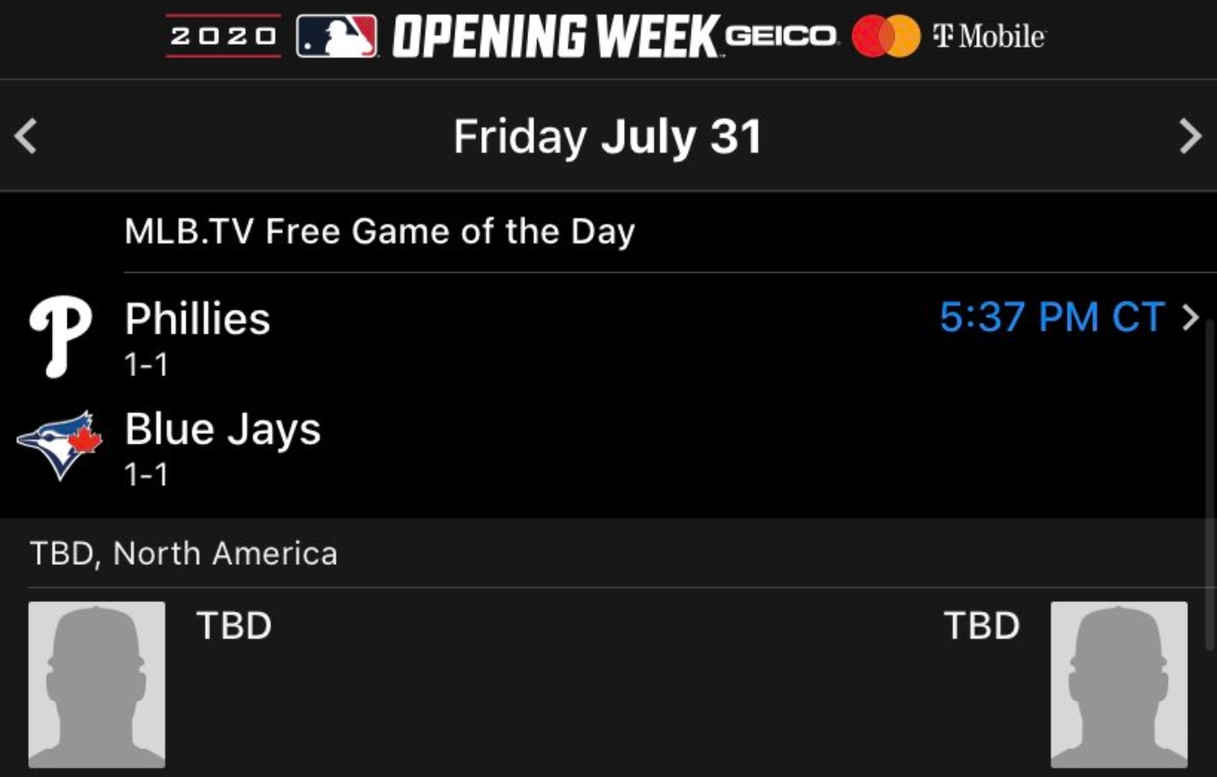 PHOTO MLB Scoreboard Says Blue Jays Home Game Is TBD North America