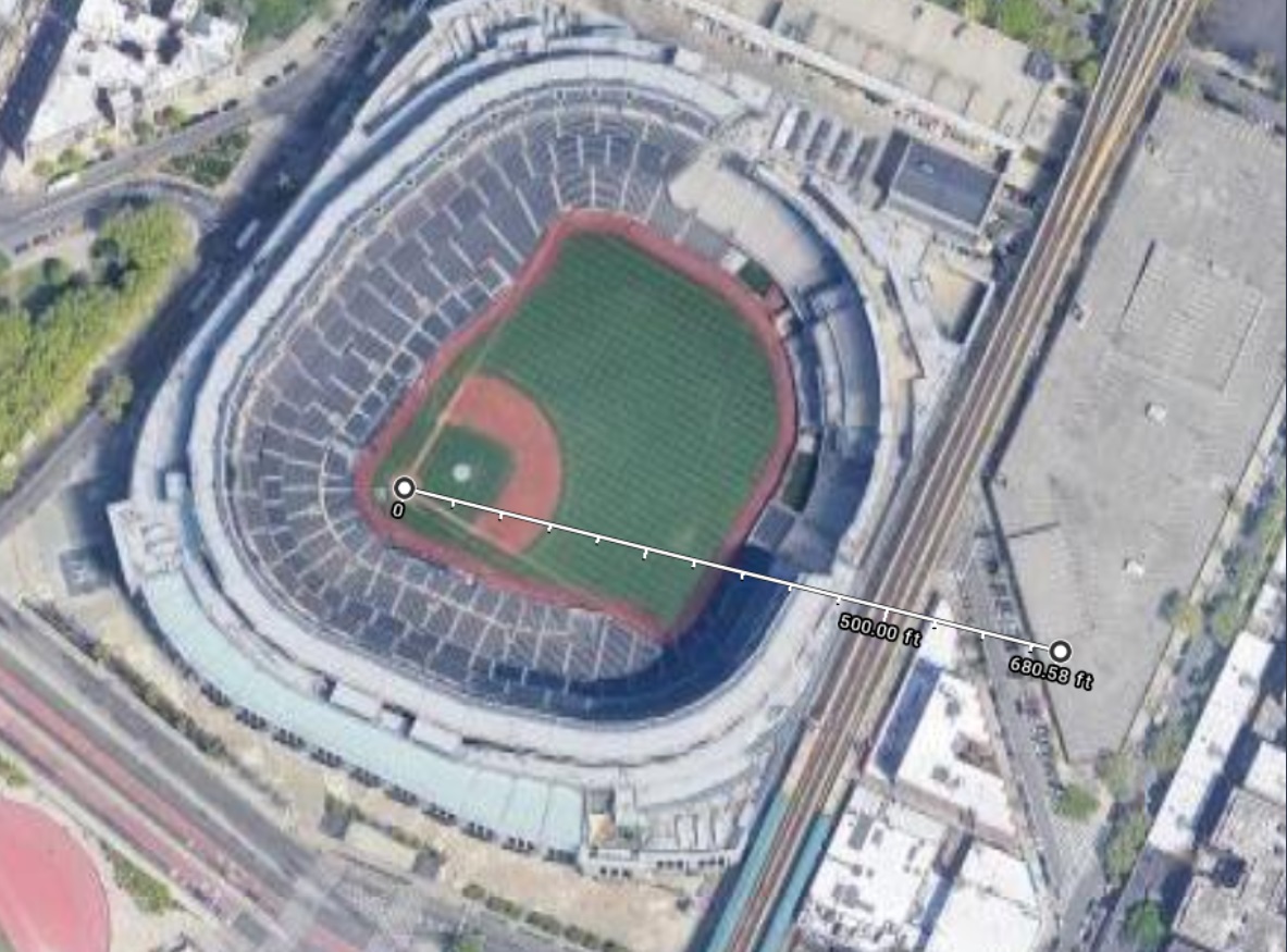 PHOTO Mike Ford Did Not Hit A Home Run 680 Feet Because If He Did It Would Have Been 180 Feet Outside Yankee Stadium