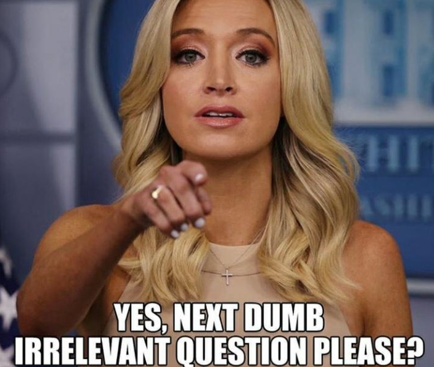 Photo Yes Next Dumb Irrelevant Question Please Kayleigh Mcenany Meme