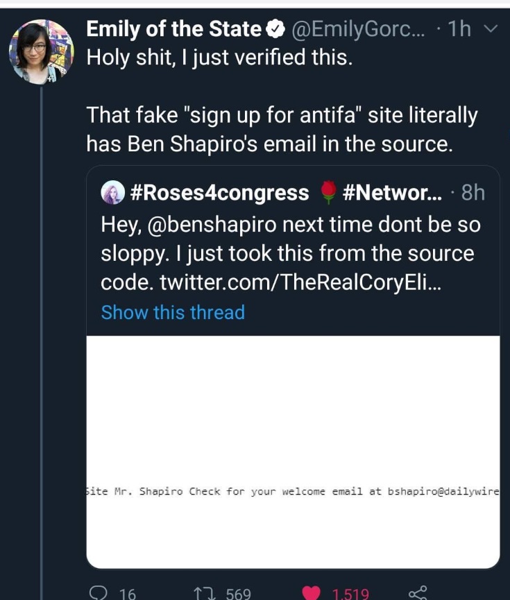 PHOTO Ben Shapiro Created An Antifa Recruitment Website 