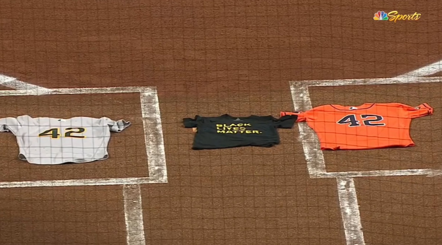 PHOTO Black Lives Matter Jersey Laid On Home Plate At Astros Park