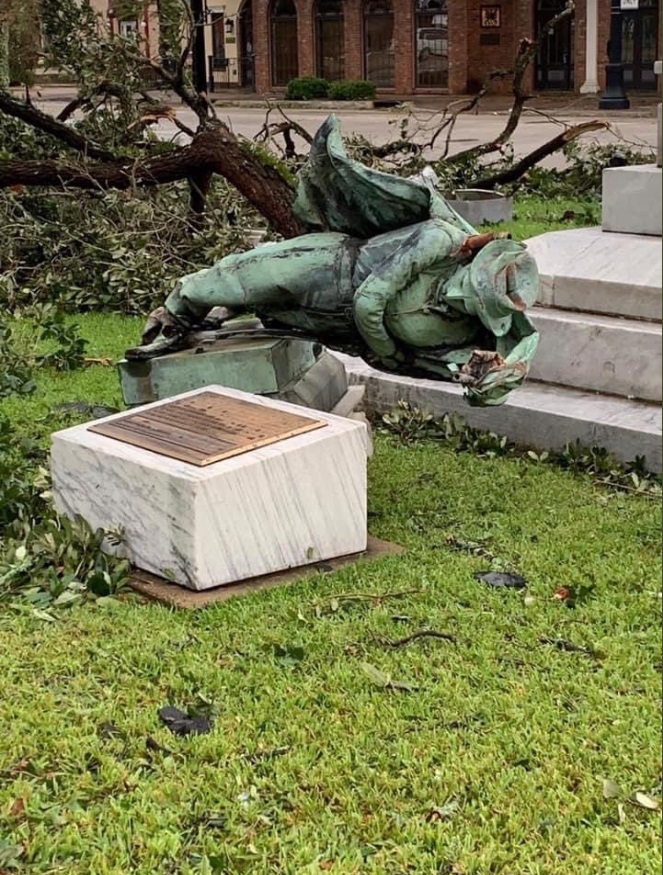 PHOTO Confederate South’s Defenders Monument Knocked Over By Hurricane