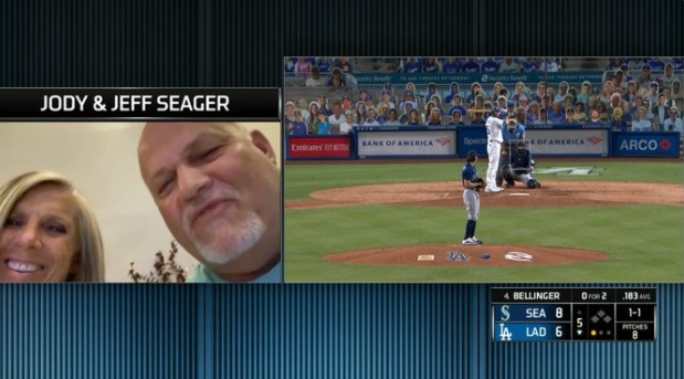 PHOTO Corey Seager's Parents On Zoom During Dodgers Game