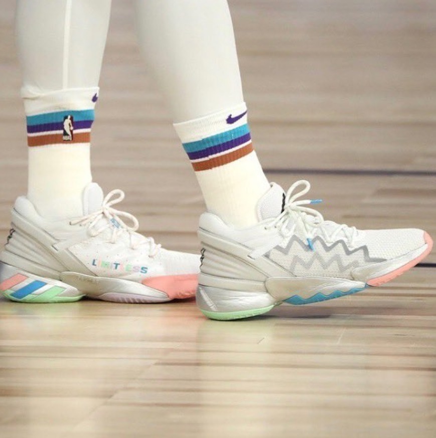 PHOTO Donovan Mitchell Limitless Spida Cotton Candy Colored Shoes