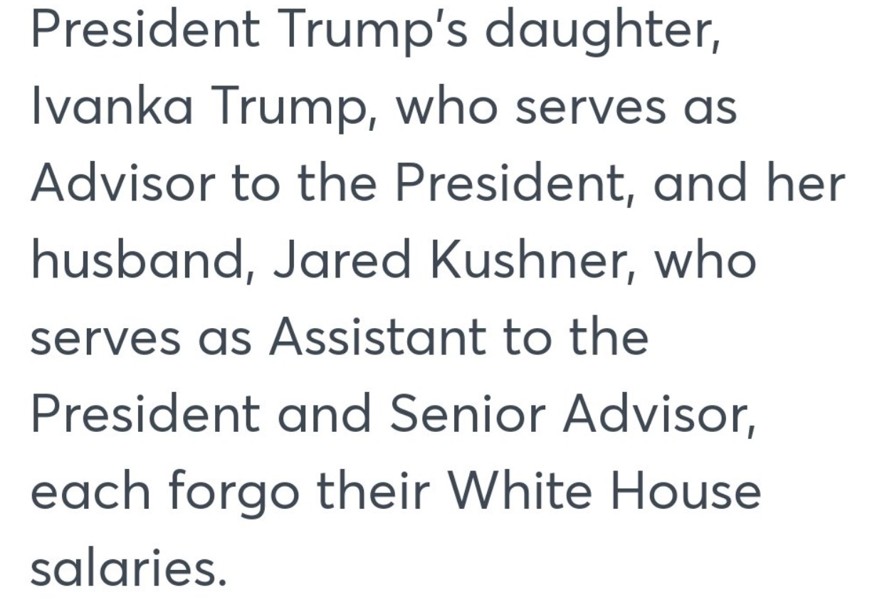 PHOTO Ivanka Trump And Jared Kushner Don't Take White House Salary