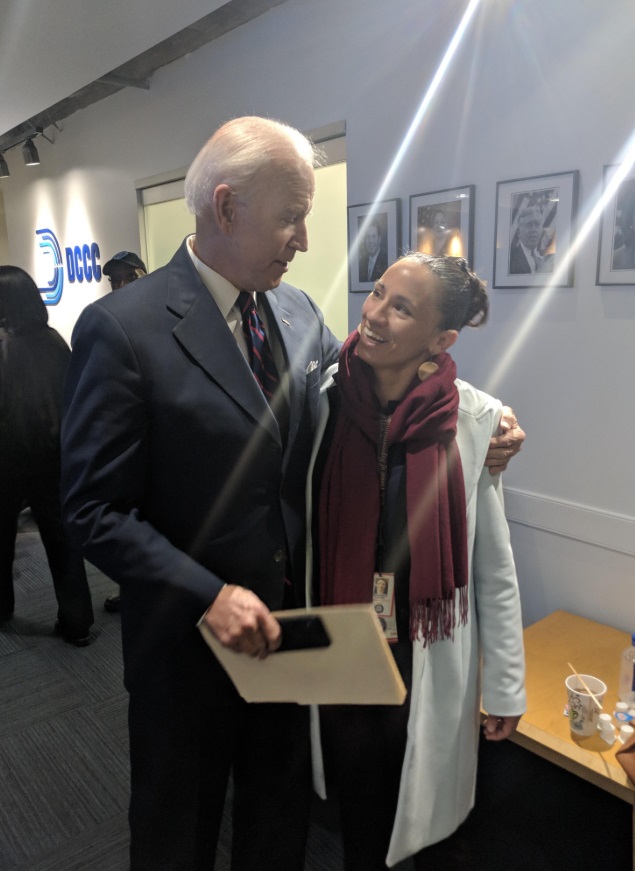 PHOTO Joe Biden Staring Into The Eyes Of The Chair Of The DNC