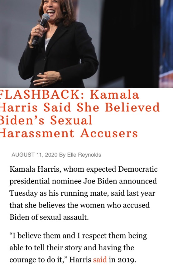 PHOTO Kamala Harris Believed Joe Biden's Sexual Harassment Accuser