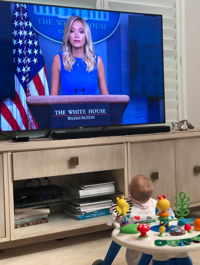 PHOTO Kayleigh McEnany's Daughter Watching Her Press Briefing On TV