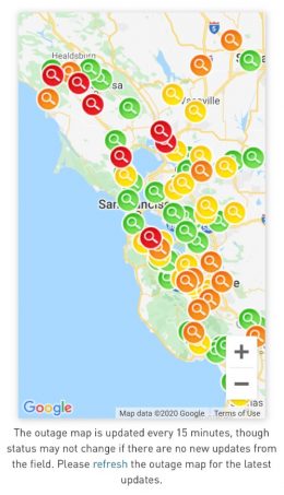 PHOTO Map Of Where Power Outages Are In The Bay Area