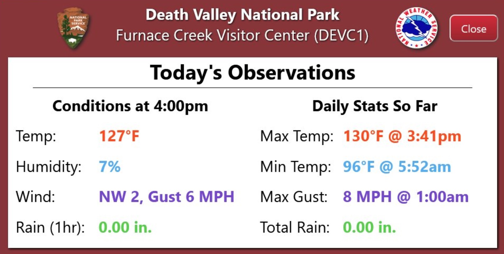 PHOTO Proof Death Valley National Park Was 130 Degrees At 341 PM Sunday