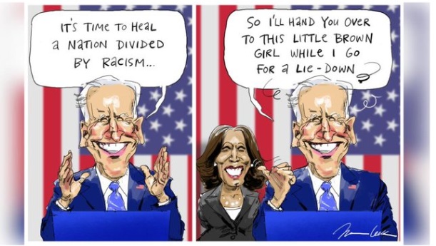 PHOTO Racist Kamala Harris Australian Cartoon