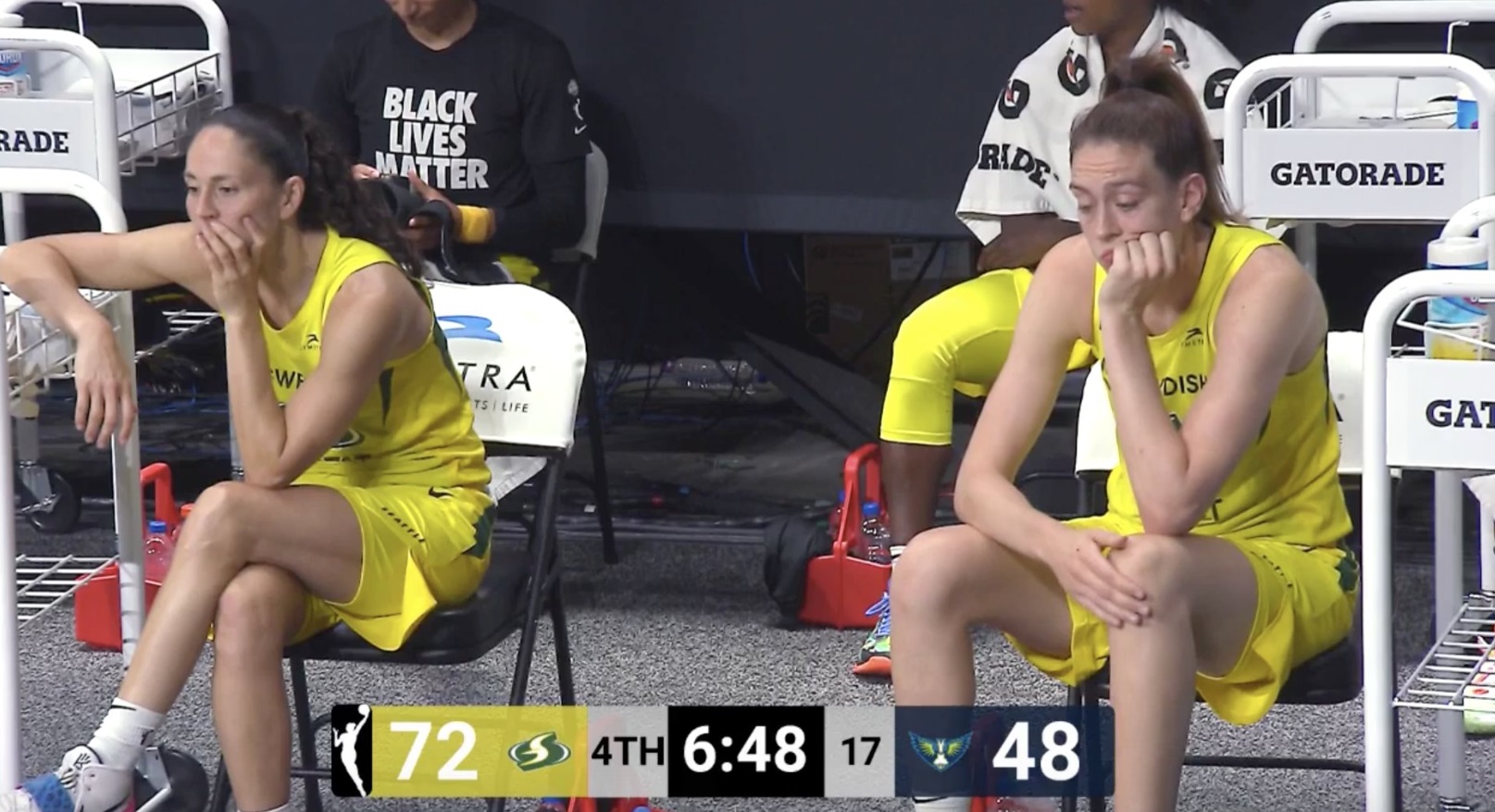 PHOTO Seattle Storm Superstars Bored On Bench In Blowout