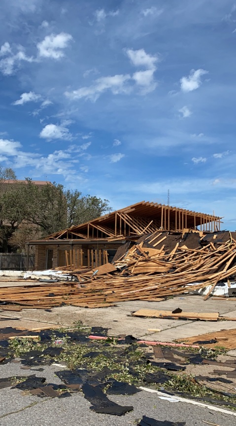 PHOTO Wooden House In Lake Charles Only Has Foundation Remaining After Storm Comes Through